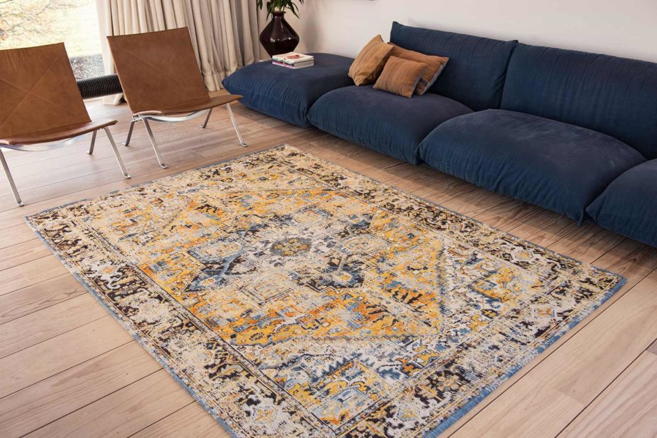 Louis De Poortere rug LX 8704 Antiquarian Antique Heriz Amir Gold interior 2