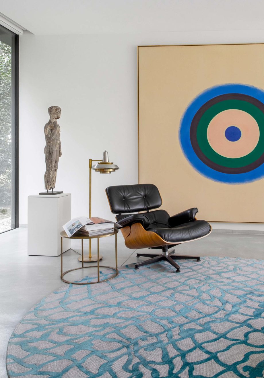 Louis De Poortere rug LX 9203 Mad Men Dedalo Blue Marine interior 5