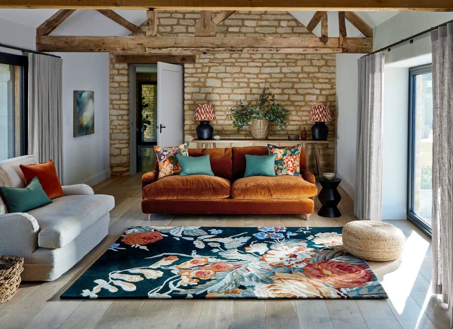 Sanderson Stapleton Park Navy Burnt Orange 45318 interior 1