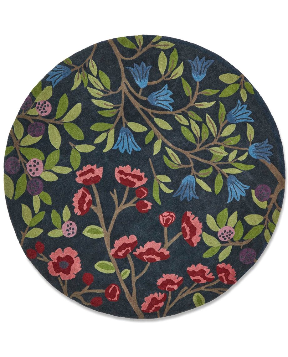 Sanderson Foraging Indigo 146618 A round
