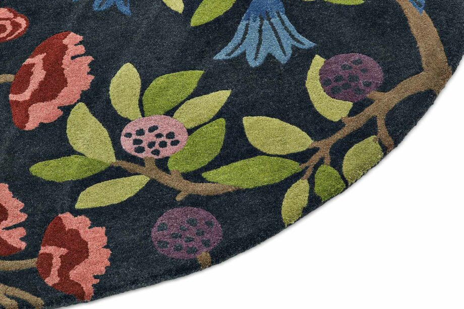 Sanderson Foraging Indigo 146618 E round