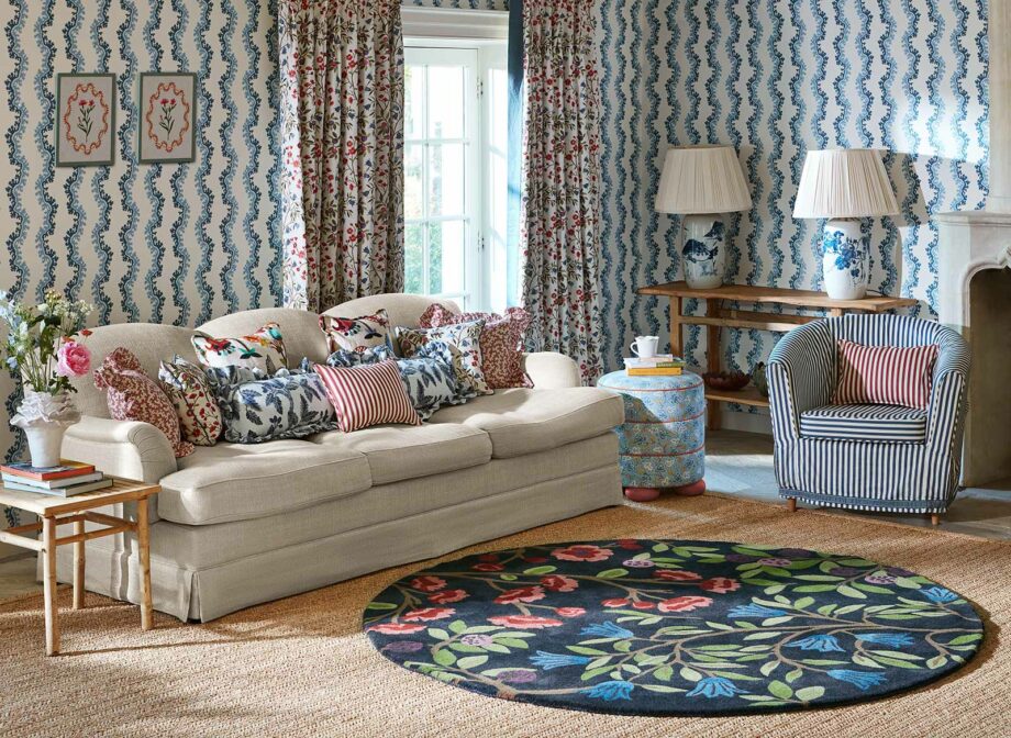 Sanderson Foraging Indigo 146618 round interior 1
