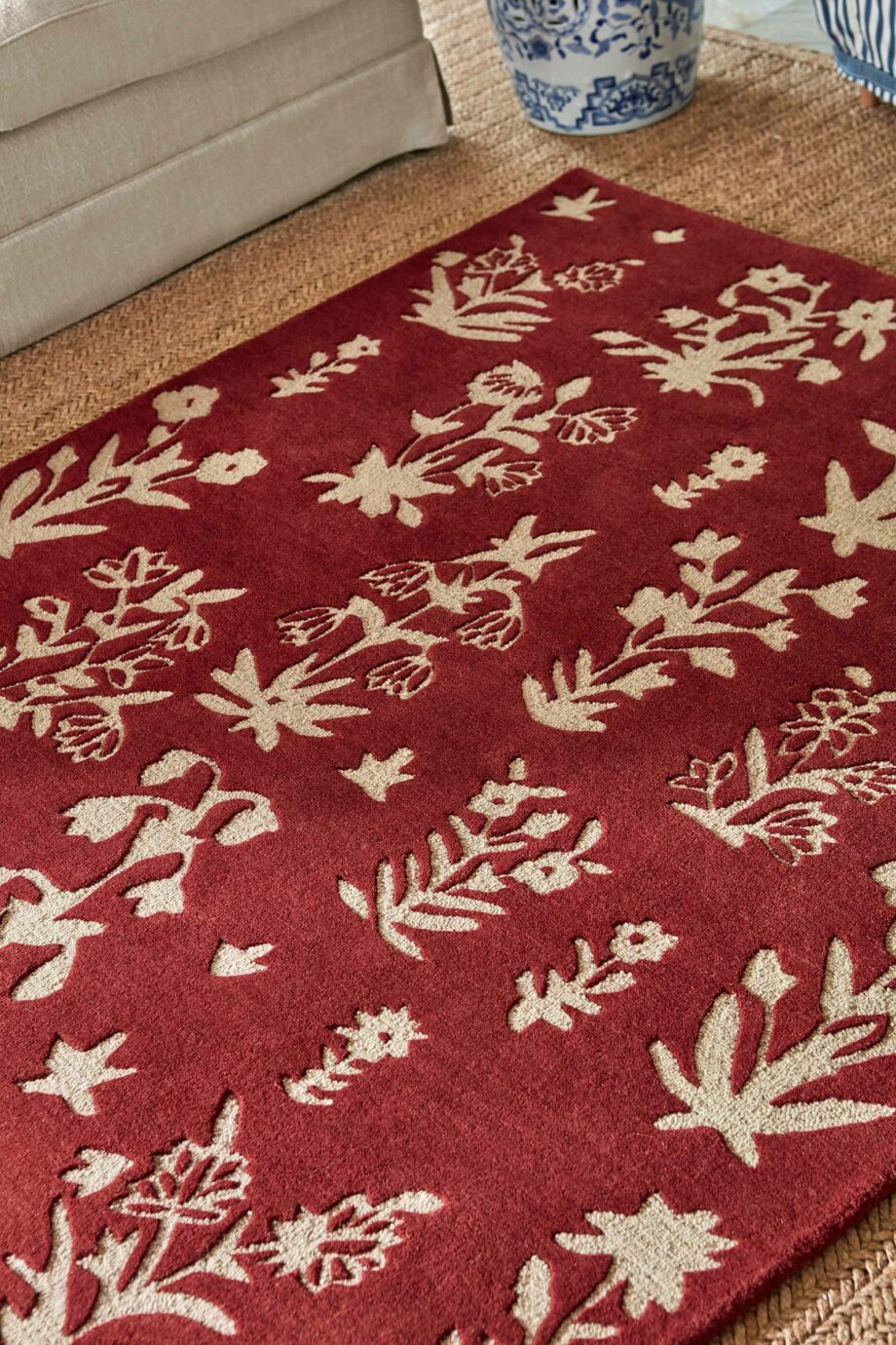 Sanderson Woodland Glade Damson Red 146800 interior 4