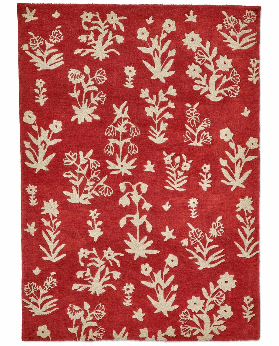 Sanderson Woodland Glade Linen Damson Red 146800 A