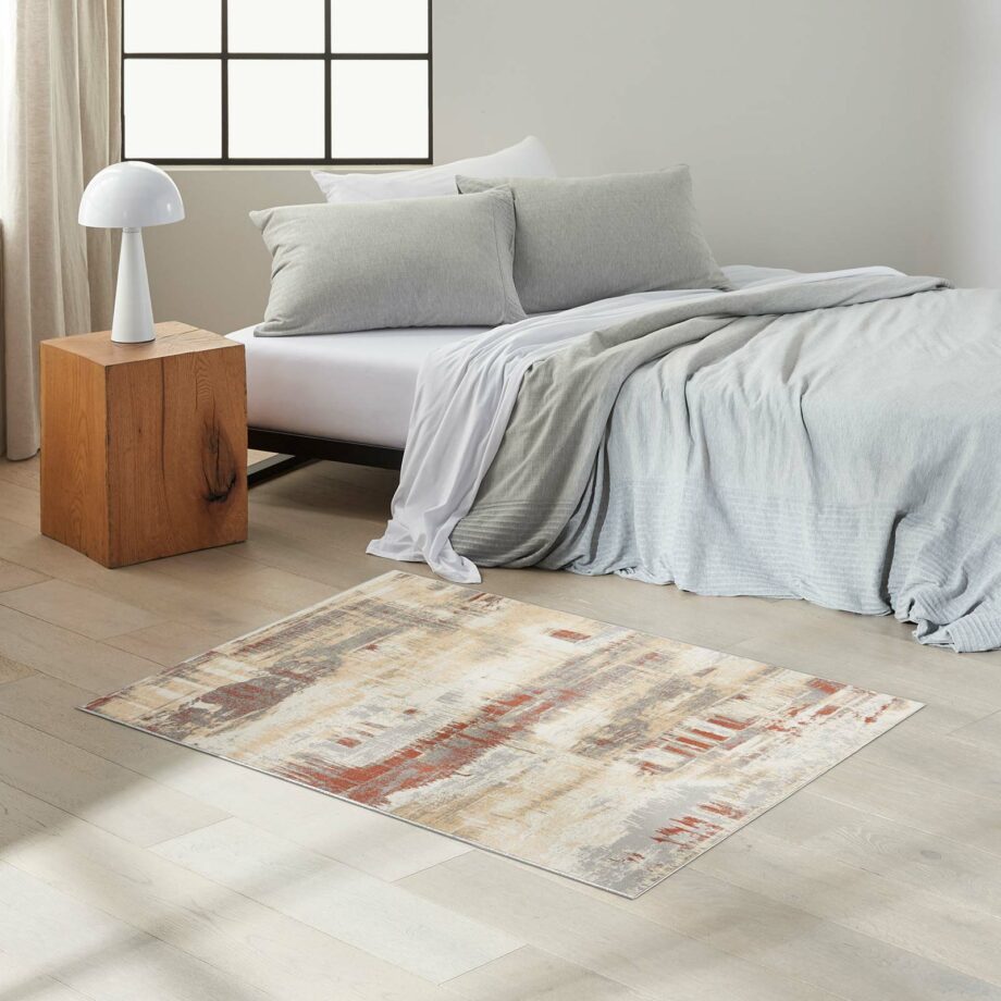 Calvin Klein rug Enchanting CK005 ECH02 GYRUS GREY RUST 3x5 099446869807 interior 1