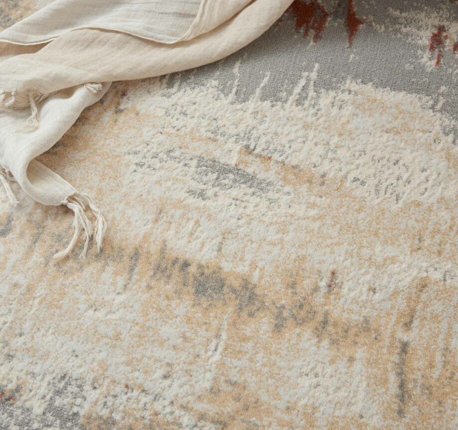 Calvin Klein rug Enchanting CK005 ECH02 GYRUS GREY RUST 5x7 099446869814 interior 2