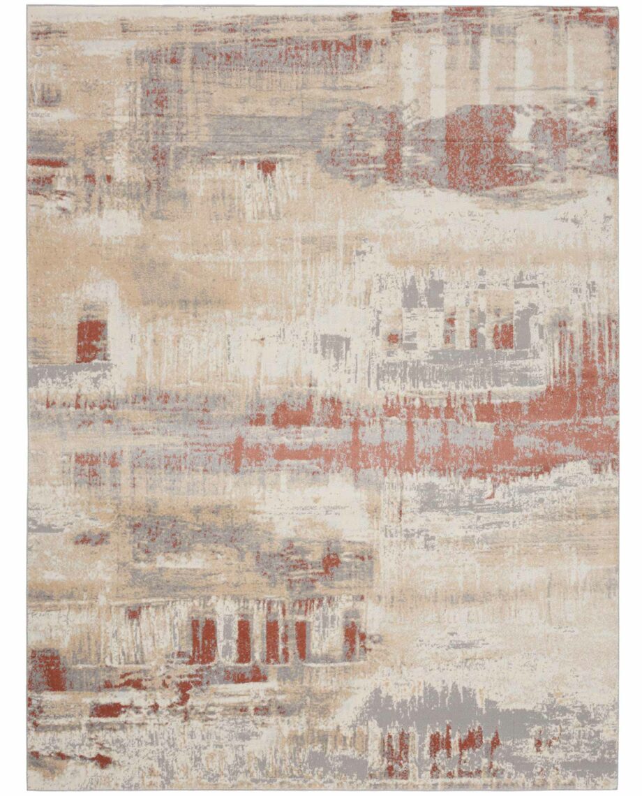 Calvin Klein rug Enchanting CK005 ECH02 GYRUS GREY RUST 8x10 099446869821