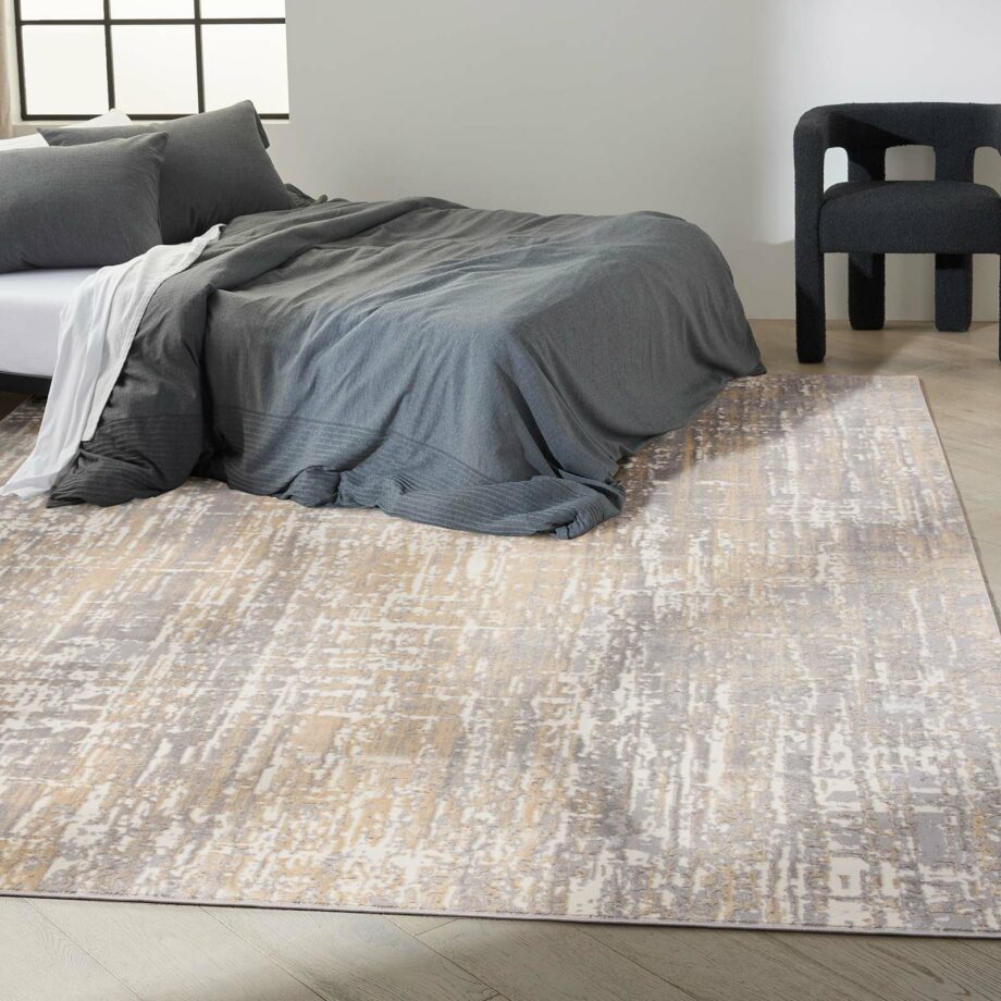 Calvin Klein rug Enchanting CK005 ECH04 GYBGE GREY BEIGE 8x10 099446869982 interior 1