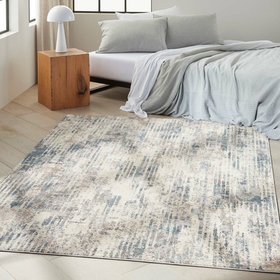 Calvin Klein rug Infinity CK022 IFN04 IVGBL IVORY GREY BLUE 5x7 099446079268 interior 101
