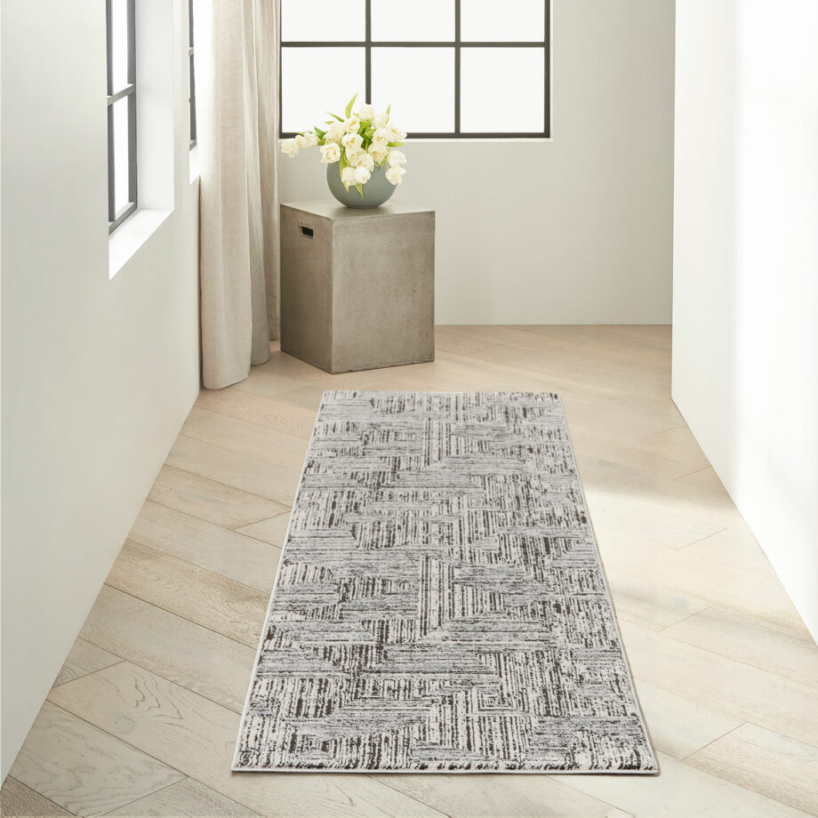 Calvin Klein rug Irradiant CK024 IRR01 CRMBK CREAM BLACK 2x8 099446129314 interior 1