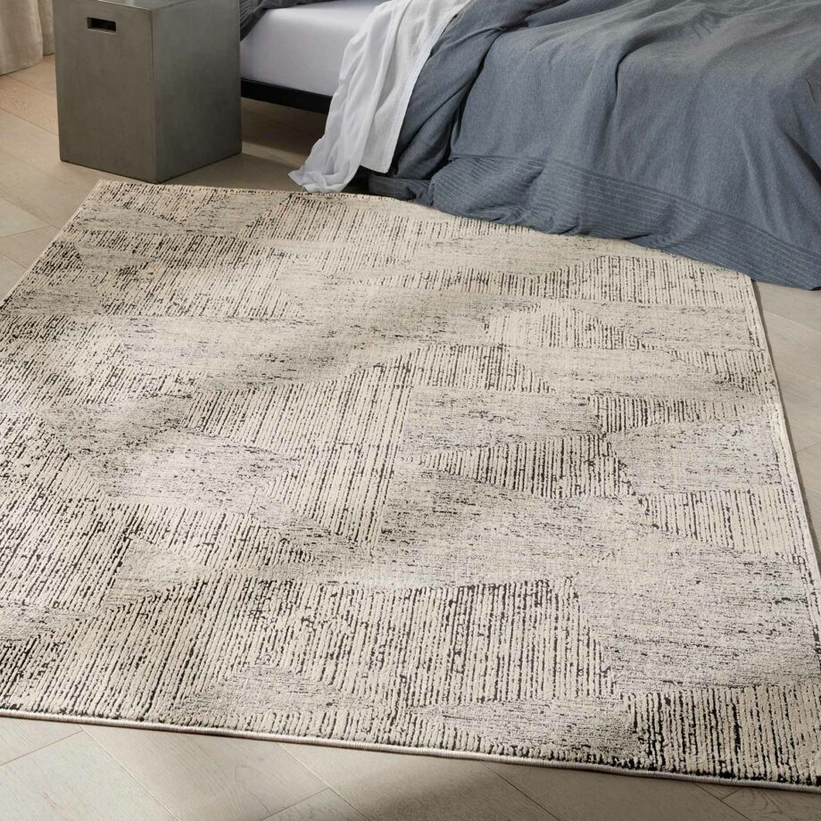 Calvin Klein rug Irradiant CK024 IRR01 CRMBK CREAM BLACK 5X7 099446129352 interior 1