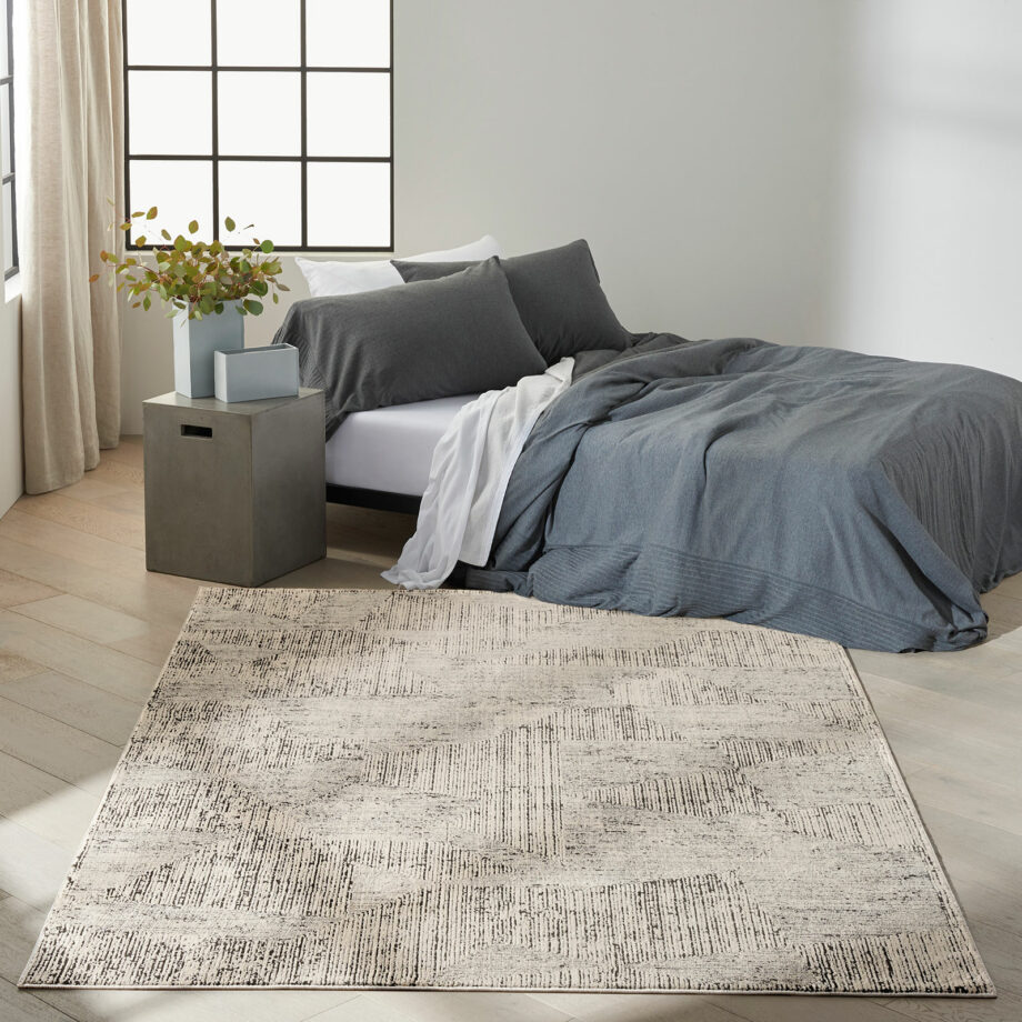 Calvin Klein rug Irradiant CK024 IRR01 CRMBK CREAM BLACK 5X7 099446129352 interior 3