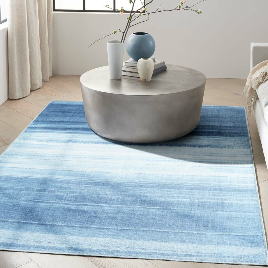 Calvin Klein rug Launder CK031 LDR01 AQUA 5x7 099446914620 interior 1