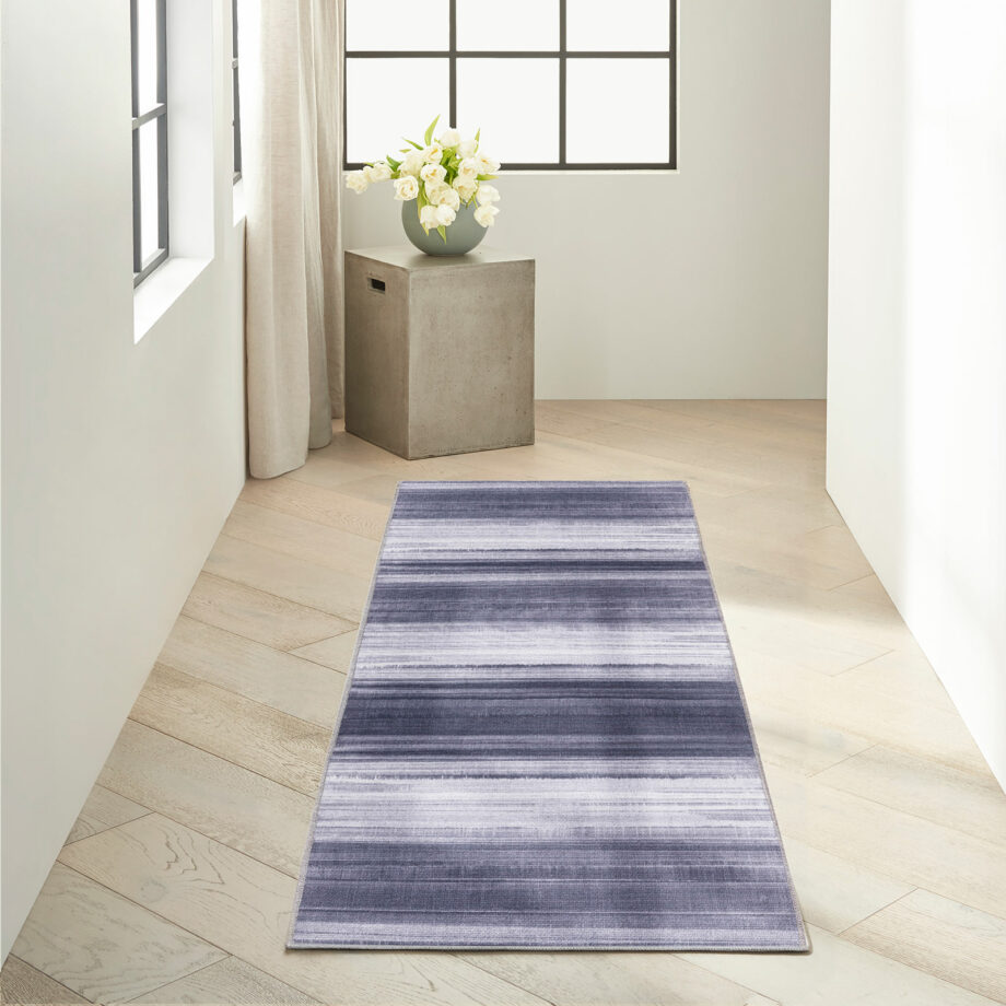 Calvin Klein rug Launder CK031 LDR01 GRYBL GREY BLUE 2x8 099446914521 interior 1