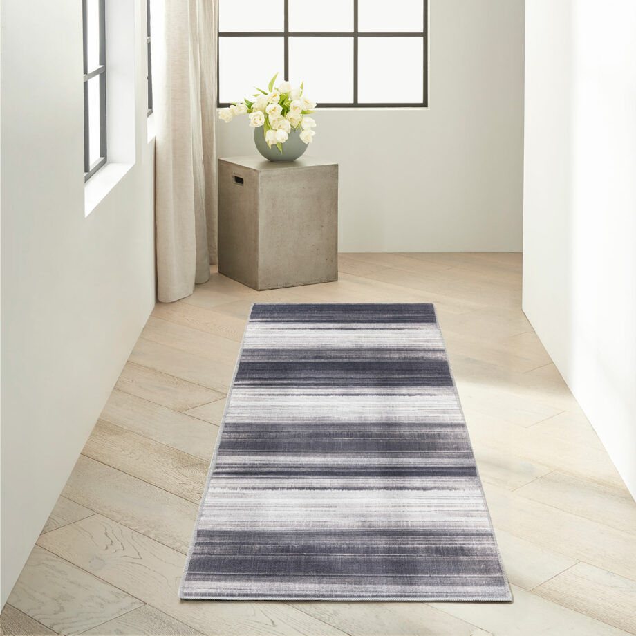 Calvin Klein rug Launder CK031 LDR01 IVBLK IVORY BLACK 2x8 099446914569 interior 1