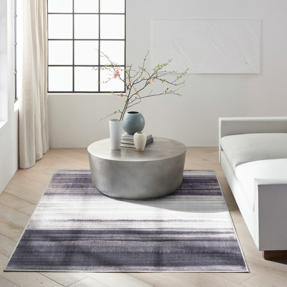 Calvin Klein rug Launder CK031 LDR01 IVBLK IVORY BLACK 5x7 099446914743 interior 3