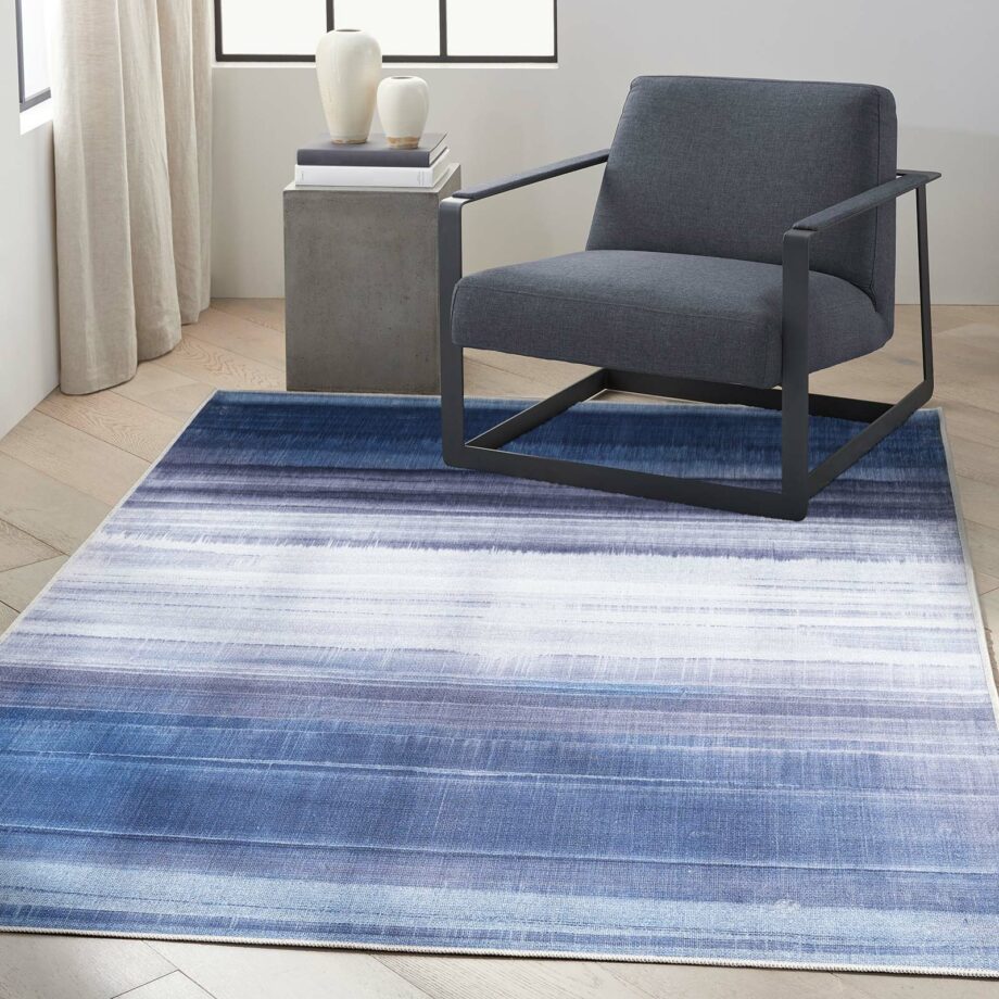 Calvin Klein rug Launder CK031 LDR01 NAVY 5x7 099446914828 interior 1
