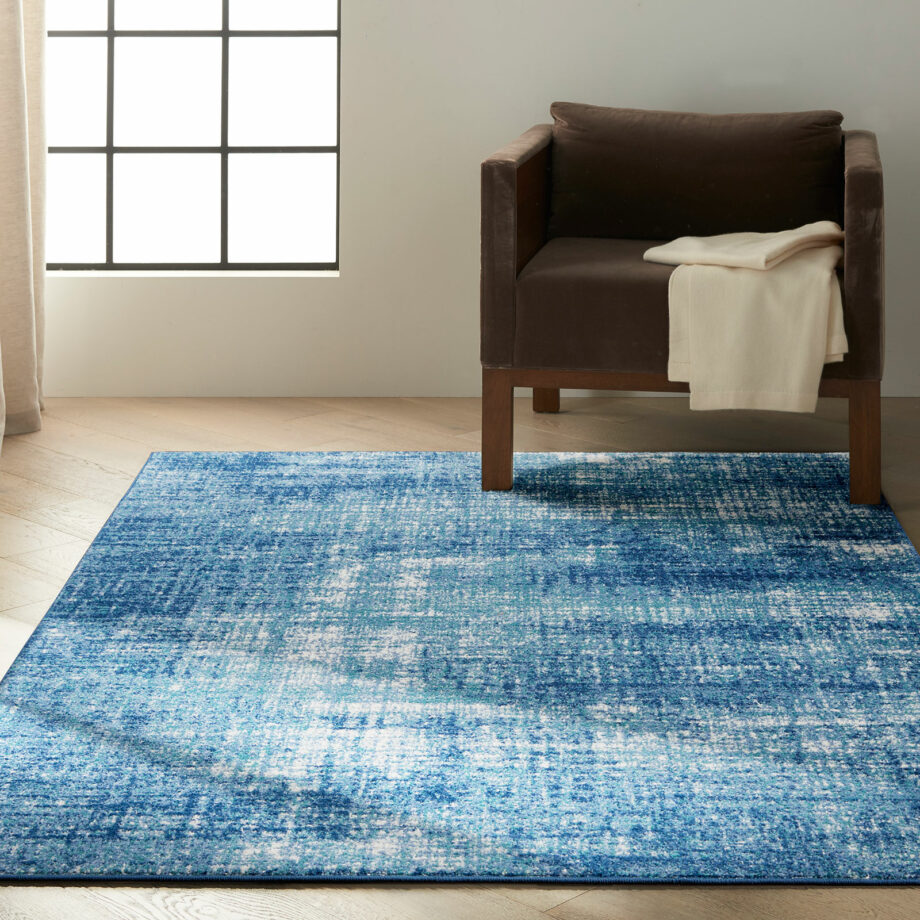Calvin Klein rug River Flow CK001 RFV02 TLIVB TEAL IVORY BLUE 5X7 099446842497 interior