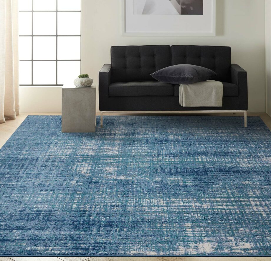 Calvin Klein rug River Flow CK001 RFV02 TLIVB TEAL IVORY BLUE 8X10 099446845696 interior