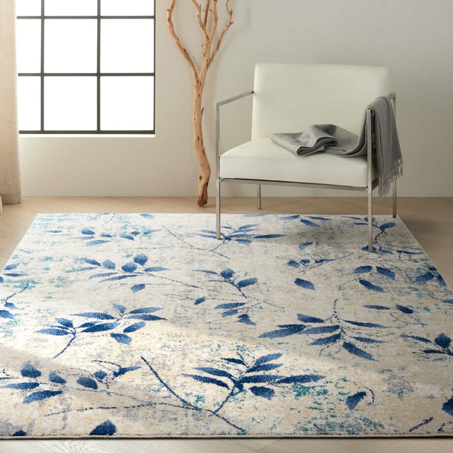 Calvin Klein rug River Flow CK001 RFV03 BGENV BEIGE NAVY 5X7 099446842503 interior