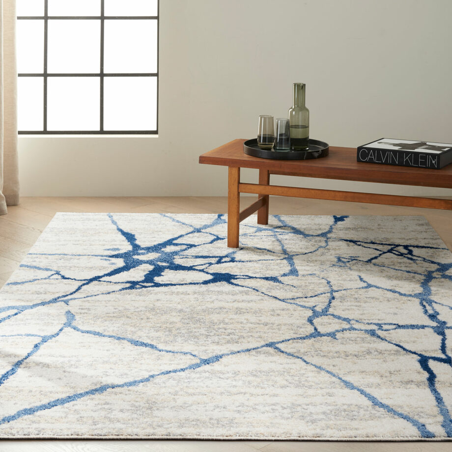 Calvin Klein rug River Flow CK001 RFV05 IVBLU IVORY BLUE 5X7 099446842527 interior