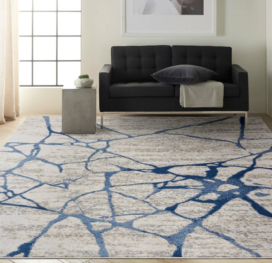 Calvin Klein rug River Flow CK001 RFV05 IVBLU IVORY BLUE 8X10 099446845832 interior