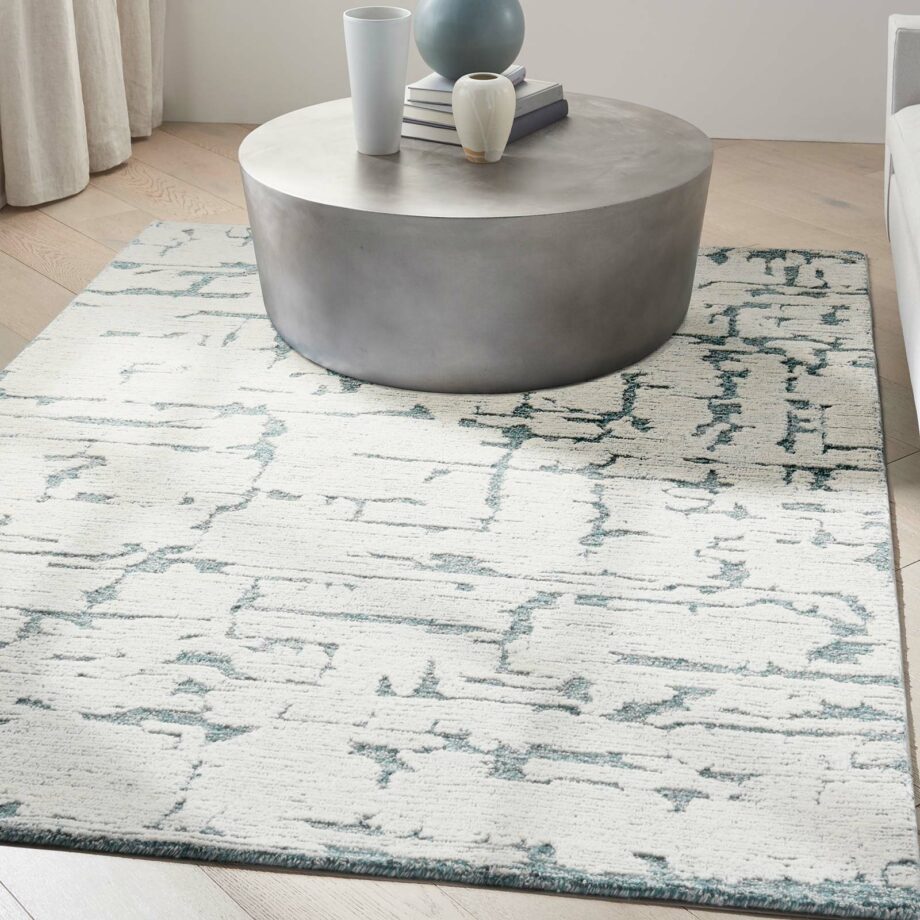 Calvin Klein rug Sculptural CK009 SCL01 TEAL 5X7 099446876966 interior 1
