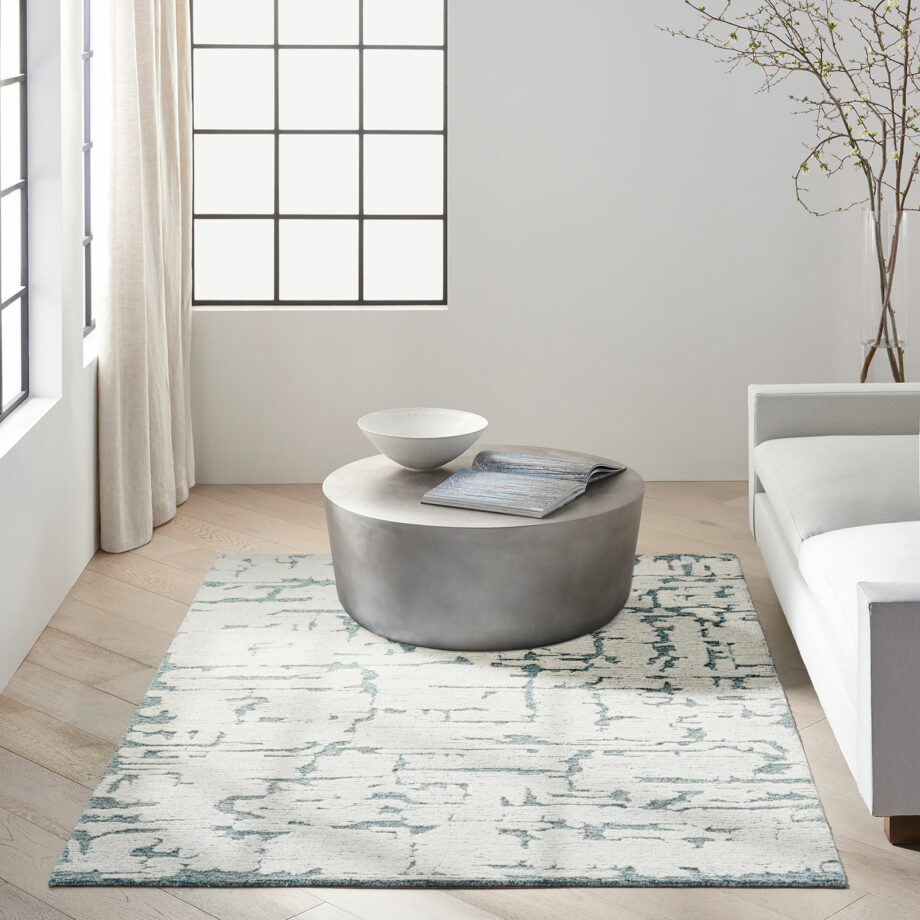 Calvin Klein rug Sculptural CK009 SCL01 TEAL 5X7 099446876966 interior 3