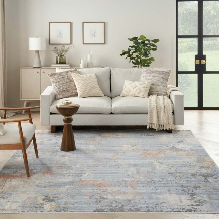 Nourison rug Abstract Hues ABH01 GRYBL GREY BLUE 5X8 099446906021 interior 3