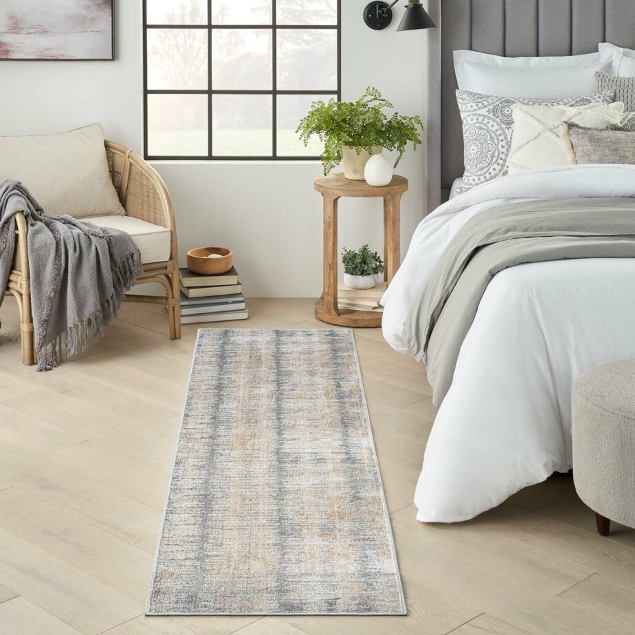 Nourison rug Abstract Hues ABH03 GRYGD GREY GOLD 2x8 099446906380 interior 1