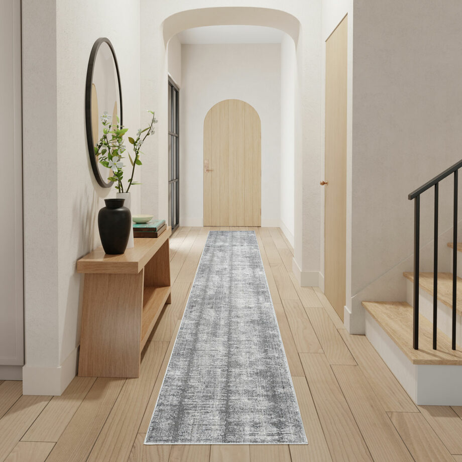 Nourison rug Abstract Hues ABH03 GRYWT GREY WHITE 2x12 099446906465 interior 1