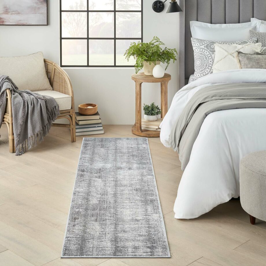 Nourison rug Abstract Hues ABH03 GRYWT GREY WHITE 2x8 099446906458 interior 1