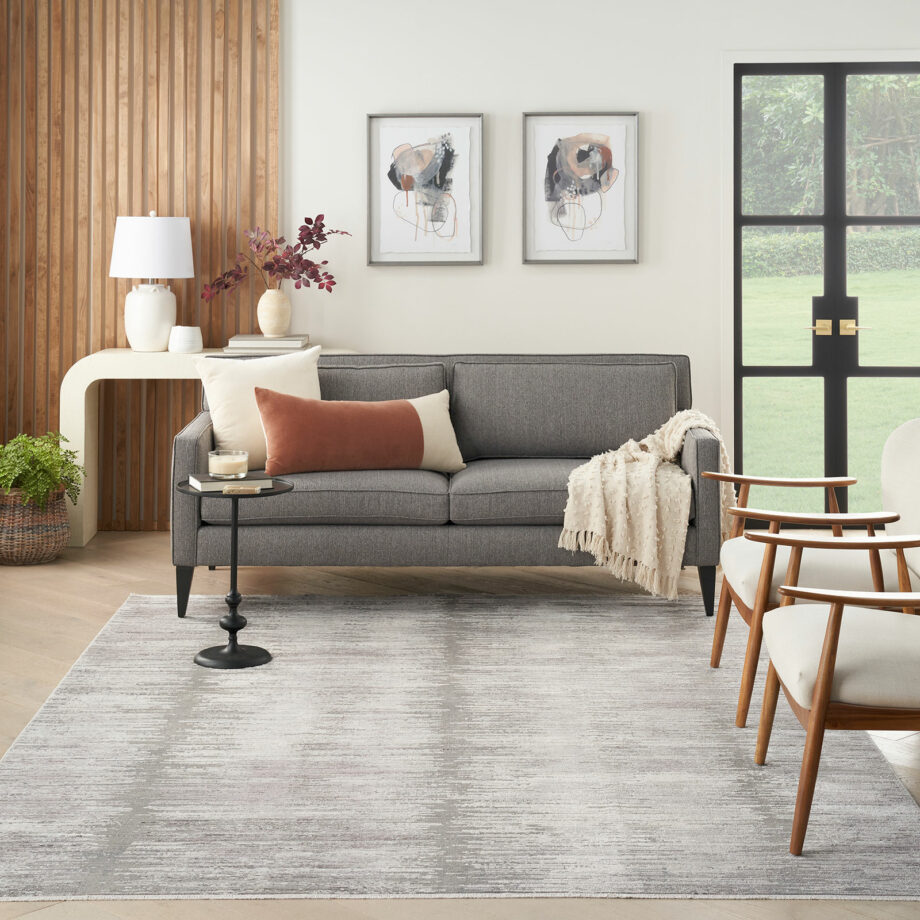 Nourison rug Abstract Hues ABH03 GRYWT GREY WHITE 5X8 099446906489 interior 3