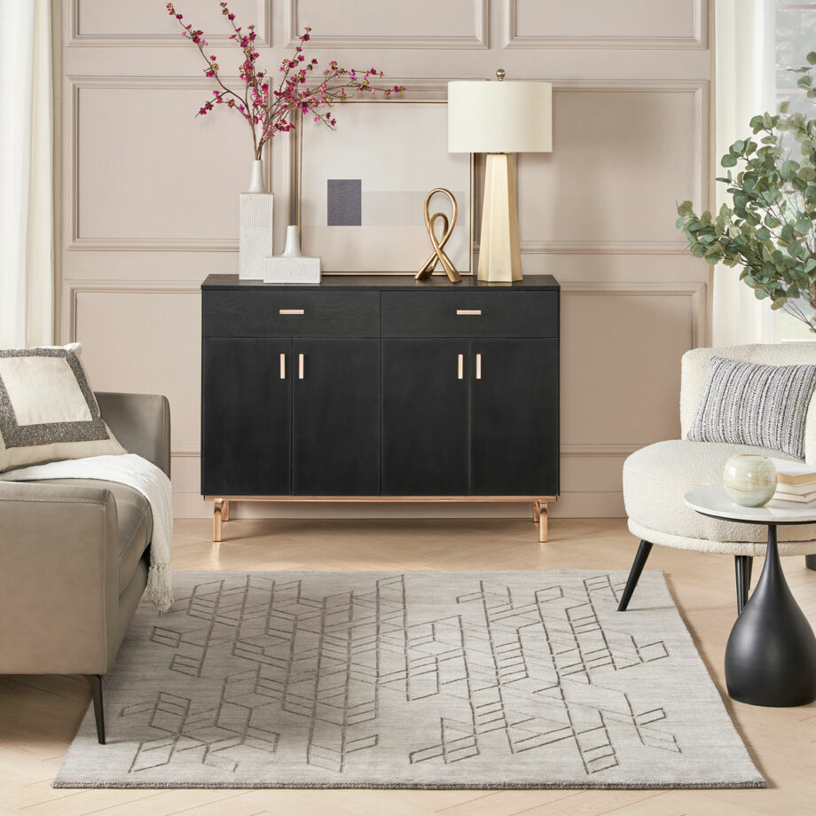 Nourison rug Alessia ALE01 GREY 5x8 099446901934 interior 3