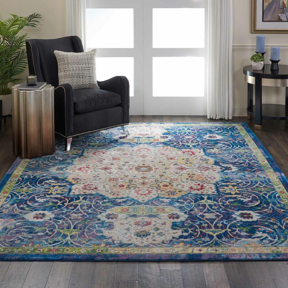 Nourison rug Ankara Global ANR03 BLUE 9x12 099446456656 interior 1 copy