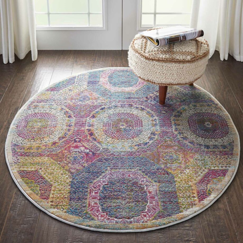 Nourison rug Ankara Global ANR05 MULTI 4xRND 099446456915 interior 1 C