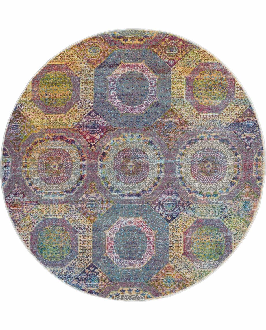 Nourison rug Ankara Global ANR05 MULTI 6xRND 099446456946 flat C