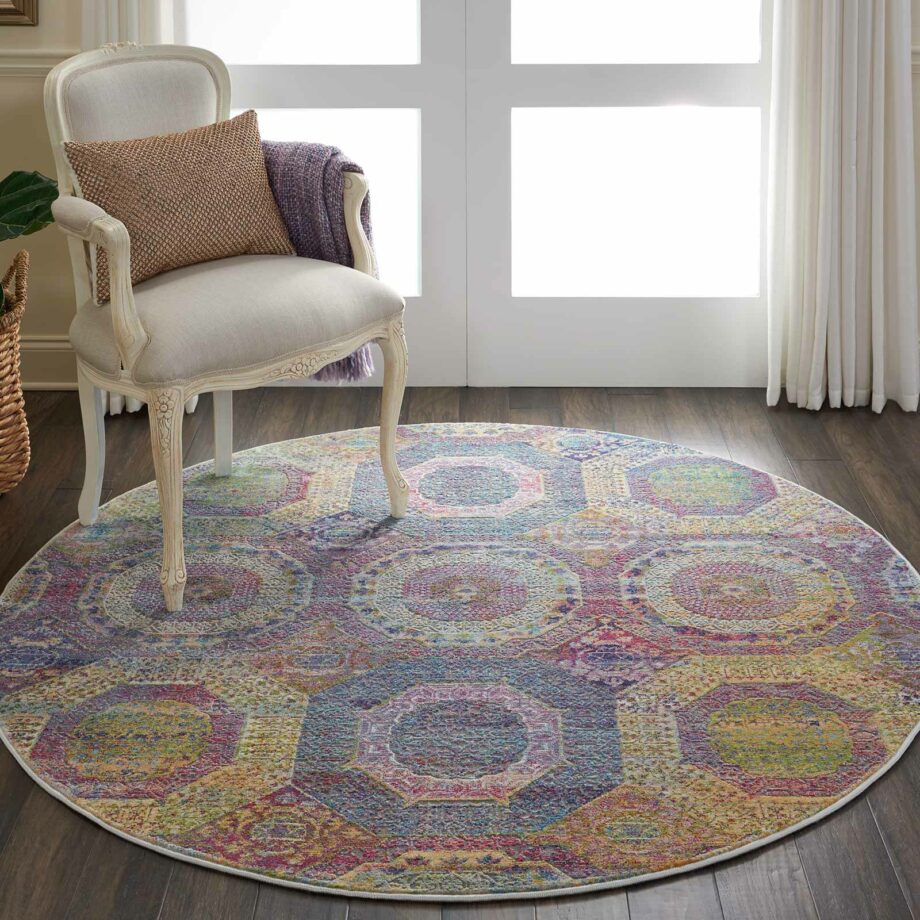 Nourison rug Ankara Global ANR05 MULTI 6xRND 099446456946 interior 1 C