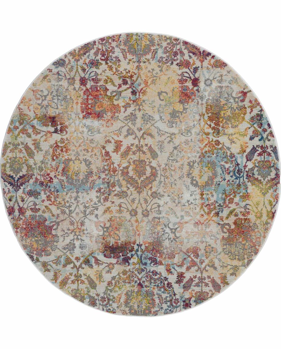 Nourison rug Ankara Global ANR06 IVORG 6xRND 099446457233 flat C