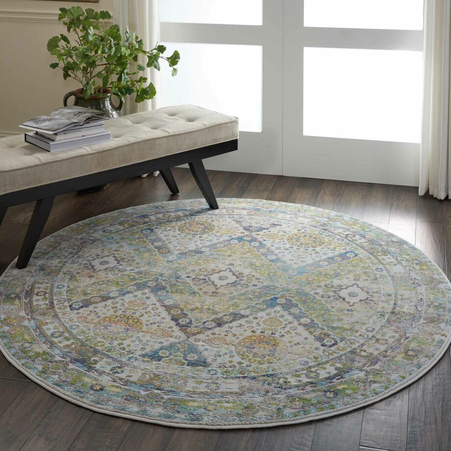 Nourison rug Ankara Global ANR07 BLGRE 6xRND 099446457370 interior 3 C