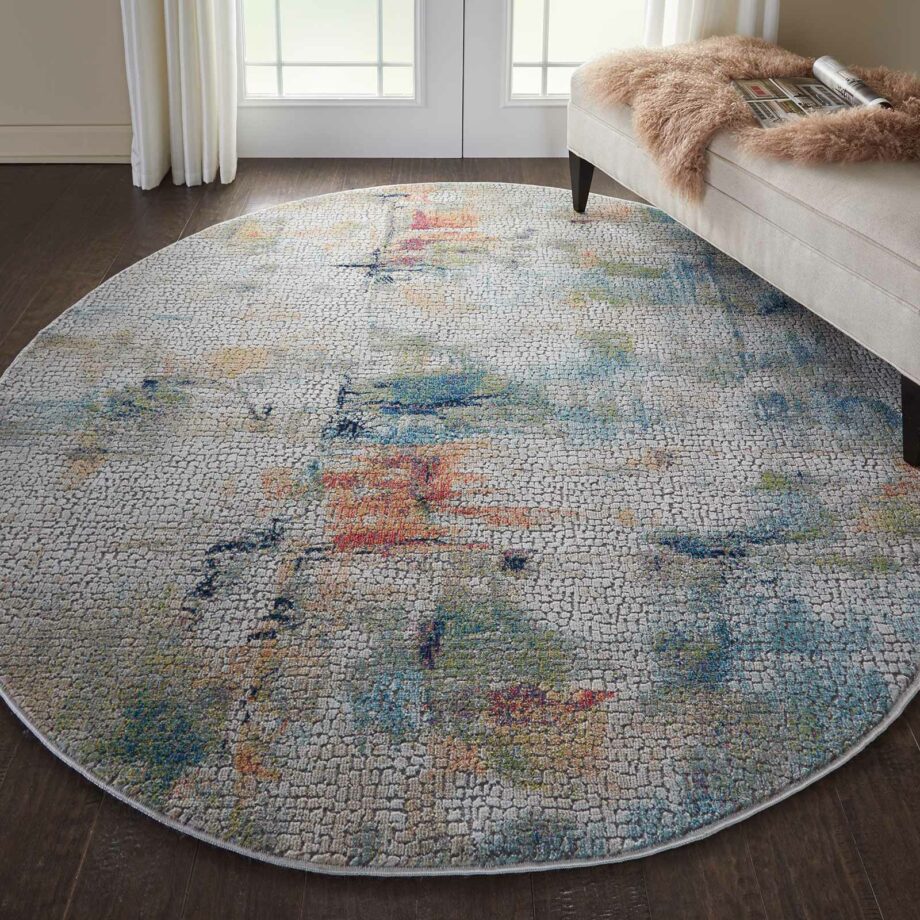 Nourison rug Ankara Global ANR09 IVORY MULTI 4xRND 099446475022 interior 1 C