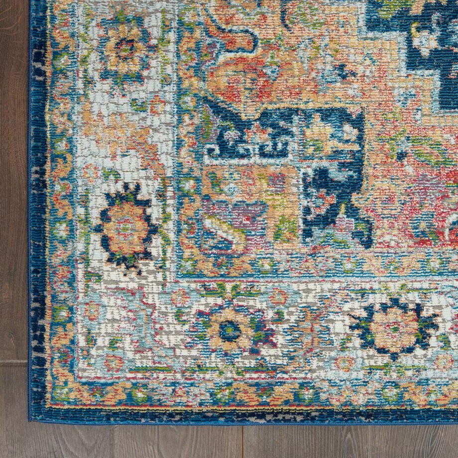 Nourison rug Ankara Global ANR11 BLUMT BLUE MULTI 5x8 099446498076 CR C