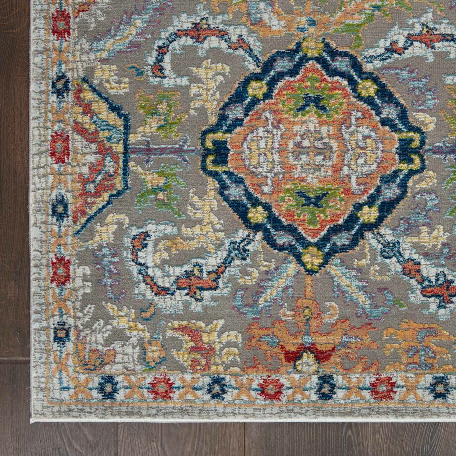 Nourison rug Ankara Global ANR12 GRYMT GREY MULTI 5x8 099446498205 CR C
