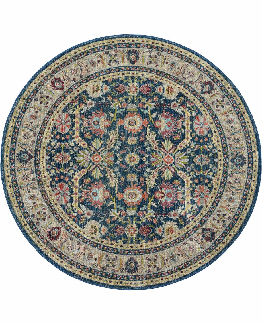 Nourison rug Ankara Global ANR13 NAVMT NAVY MULTI 4xRND 099446498304 flat C