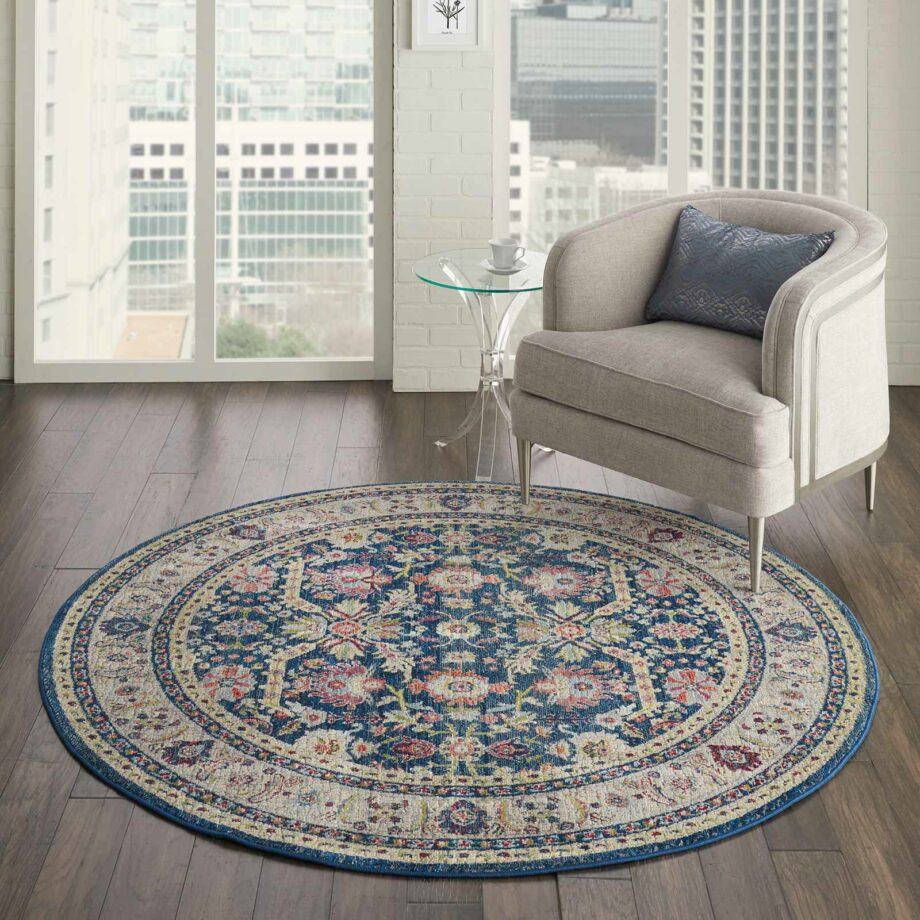 Nourison rug Ankara Global ANR13 NAVMT NAVY MULTI 4xRND 099446498304 interior 1 C