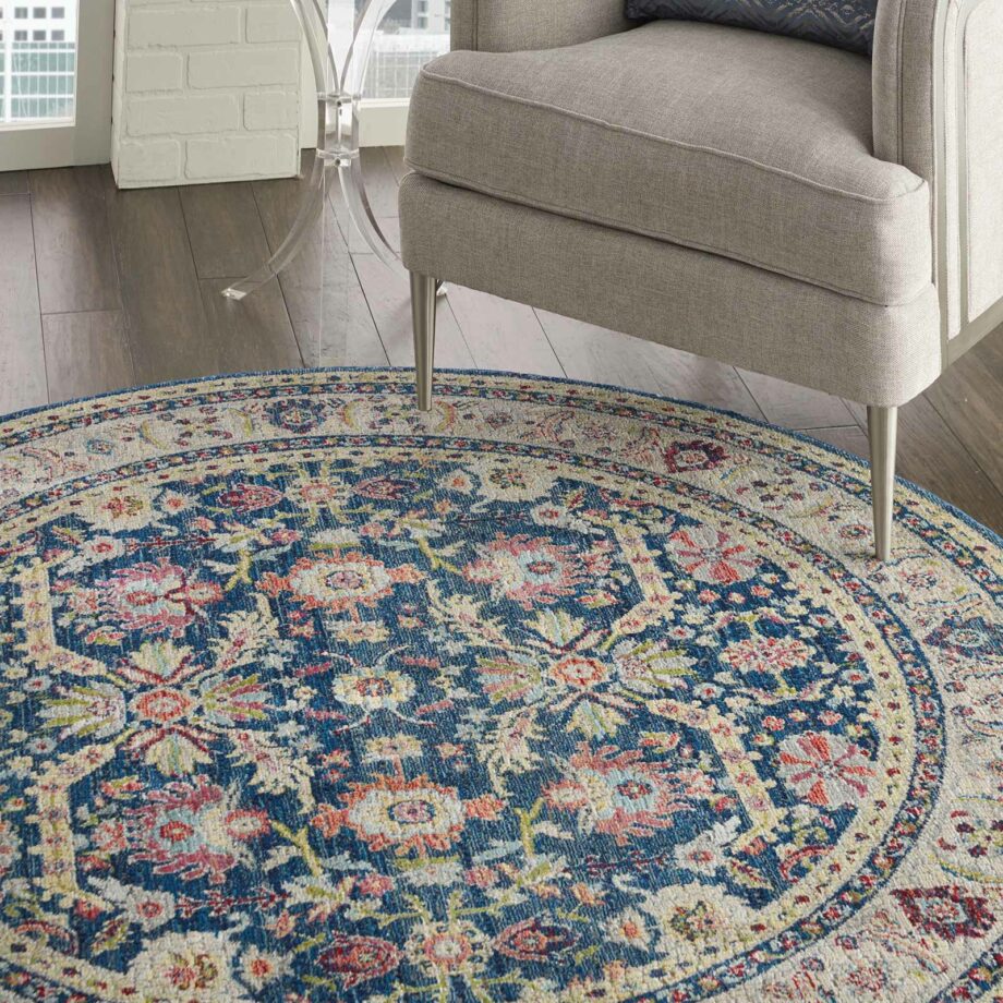 Nourison rug Ankara Global ANR13 NAVMT NAVY MULTI 4xRND 099446498304 interior 2 C