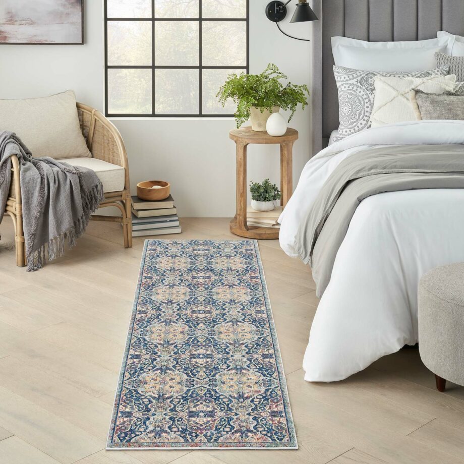 Nourison rug Ankara Global ANR16 NVMTC NAVY MULTICOLOR 2x8 099446855671 interior 1