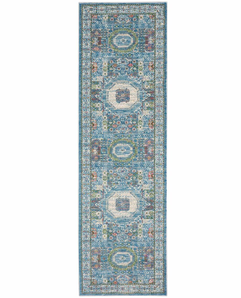 Nourison rug Ankara Global ANR17 IVLTB IVORY LIGHT BLUE 2x8 099446855831