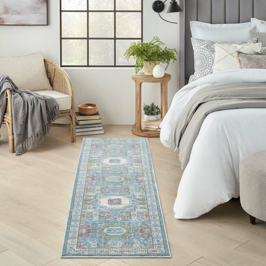 Nourison rug Ankara Global ANR17 IVLTB IVORY LIGHT BLUE 2x8 099446855831 interior 1