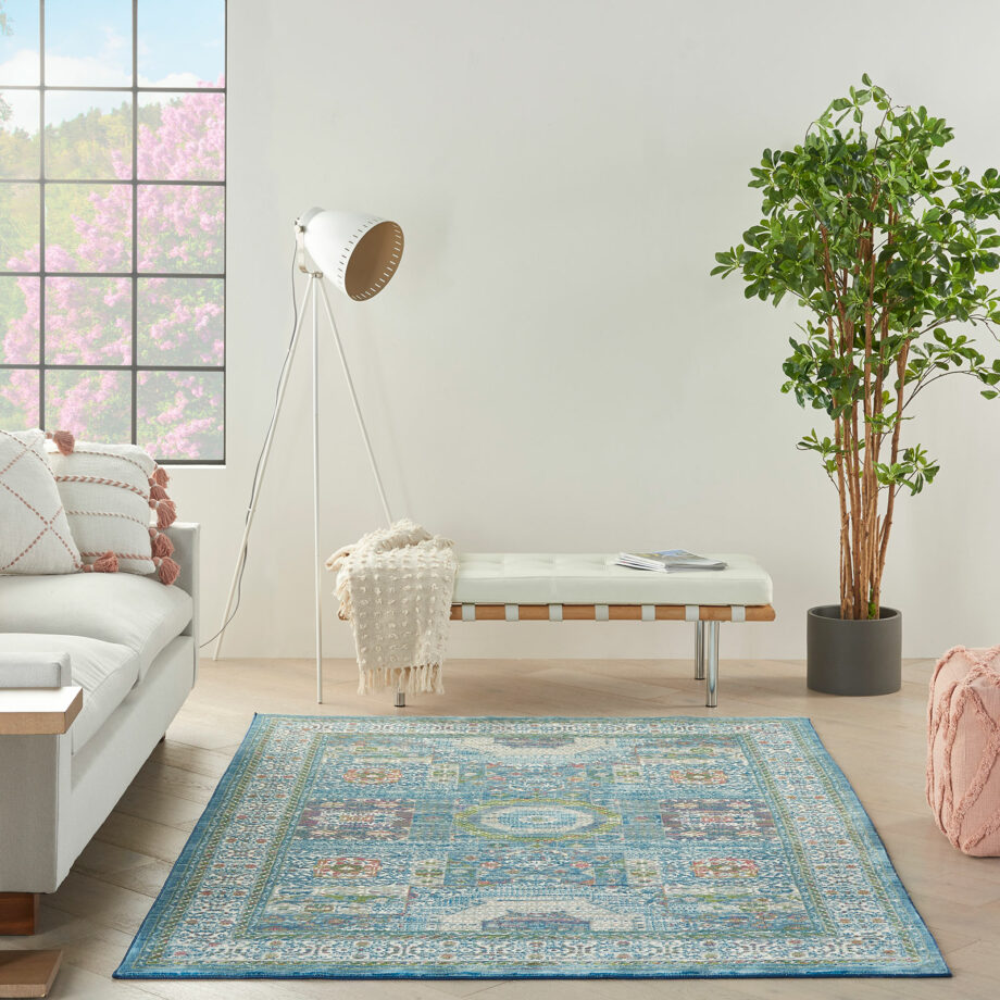Nourison rug Ankara Global ANR17 IVLTB IVORY LIGHT BLUE 5X8 099446855862 interior 3